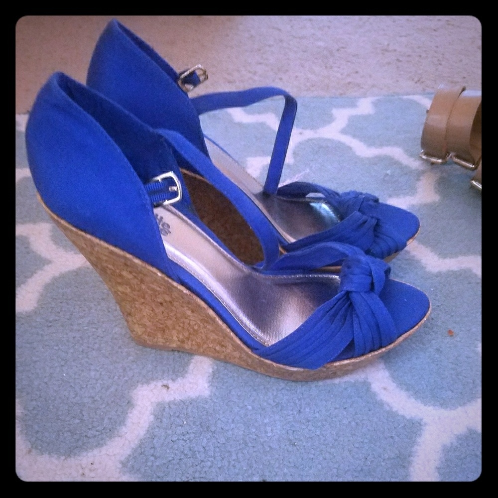 Royal blue wedges